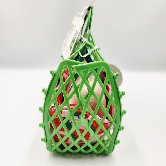 NEW Dazey Shades Green & Pink Strawberry Bucket Hat Sunglasses Case Jelly Bag - Picture 4 of 6